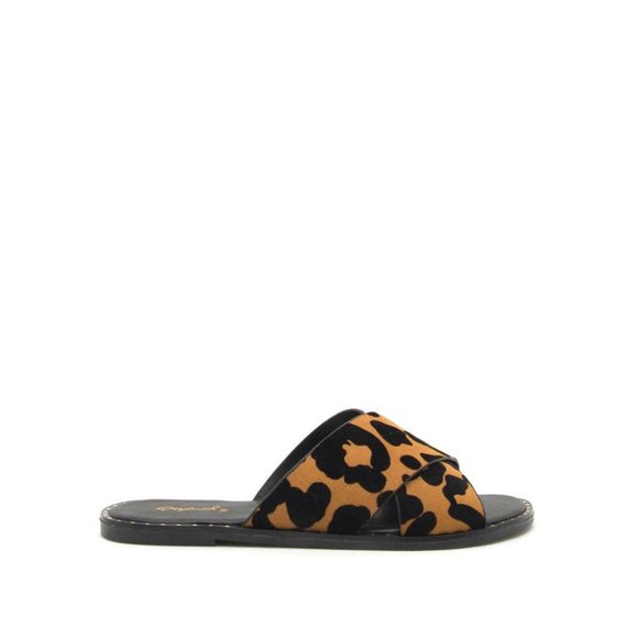 Camel Black Leopard X Band Sandals - Picture 4 of 5